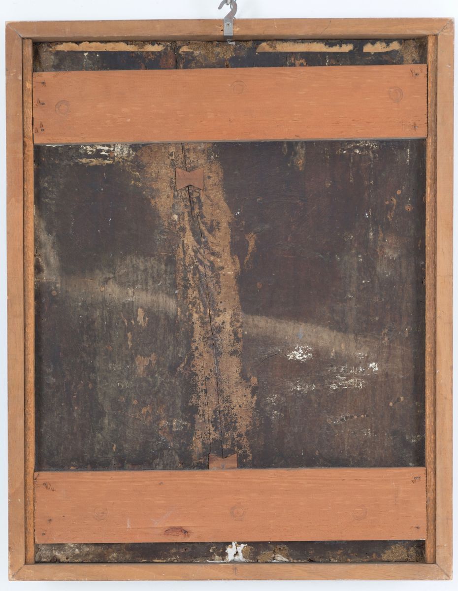 Dipinto Olio su Tavola Raff. ''trinita' ''. XVI Secolo. in Cornice Non Coeva. D...