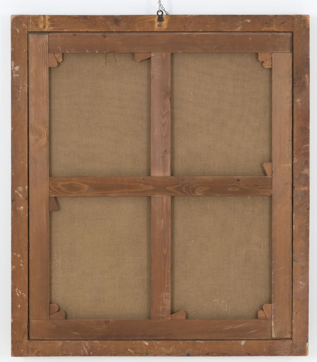 Dipinto Olio su Tela Raff. ''gentiluomo''. XIX Secolo. in Cornice. Restauri. Gi...