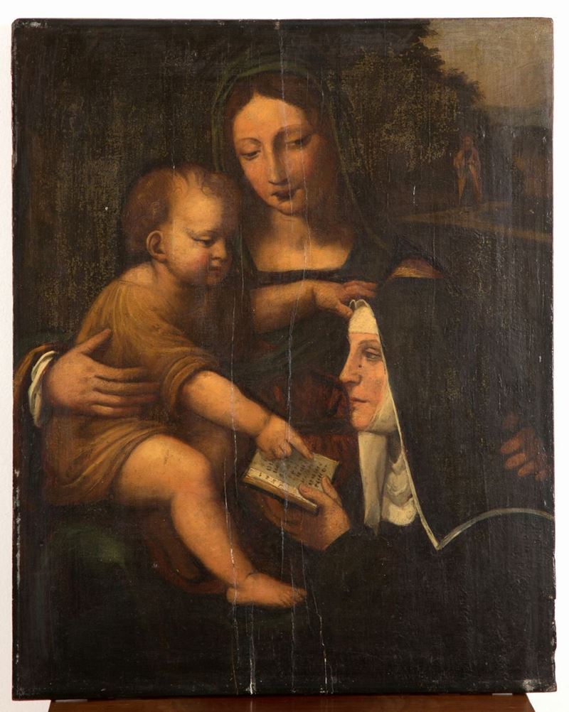Scuola Lombarda di Inizi XVII Secolo. Dipinto Olio su Tavola