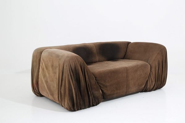 BEPPE VIDA alias MISTER LUNA. Divano mod. Progetto 84 in legno e corda con rive...