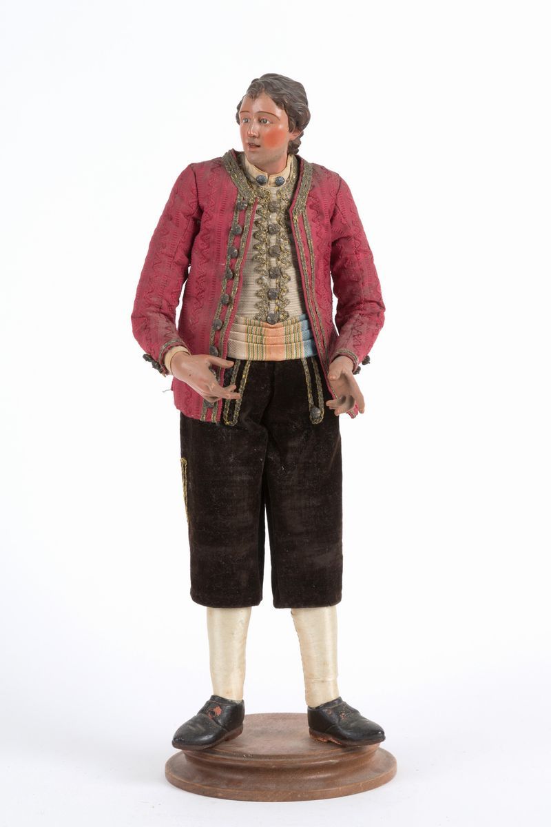 Pastore in Terracotta, Legno e Paglia