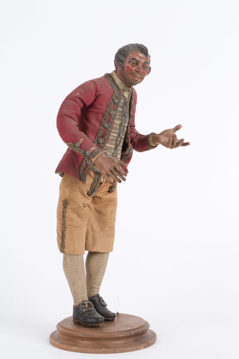 Lorenzo Mosca (napoli, ? - 1789). Viandante in Terracotta, Legno, Paglia
