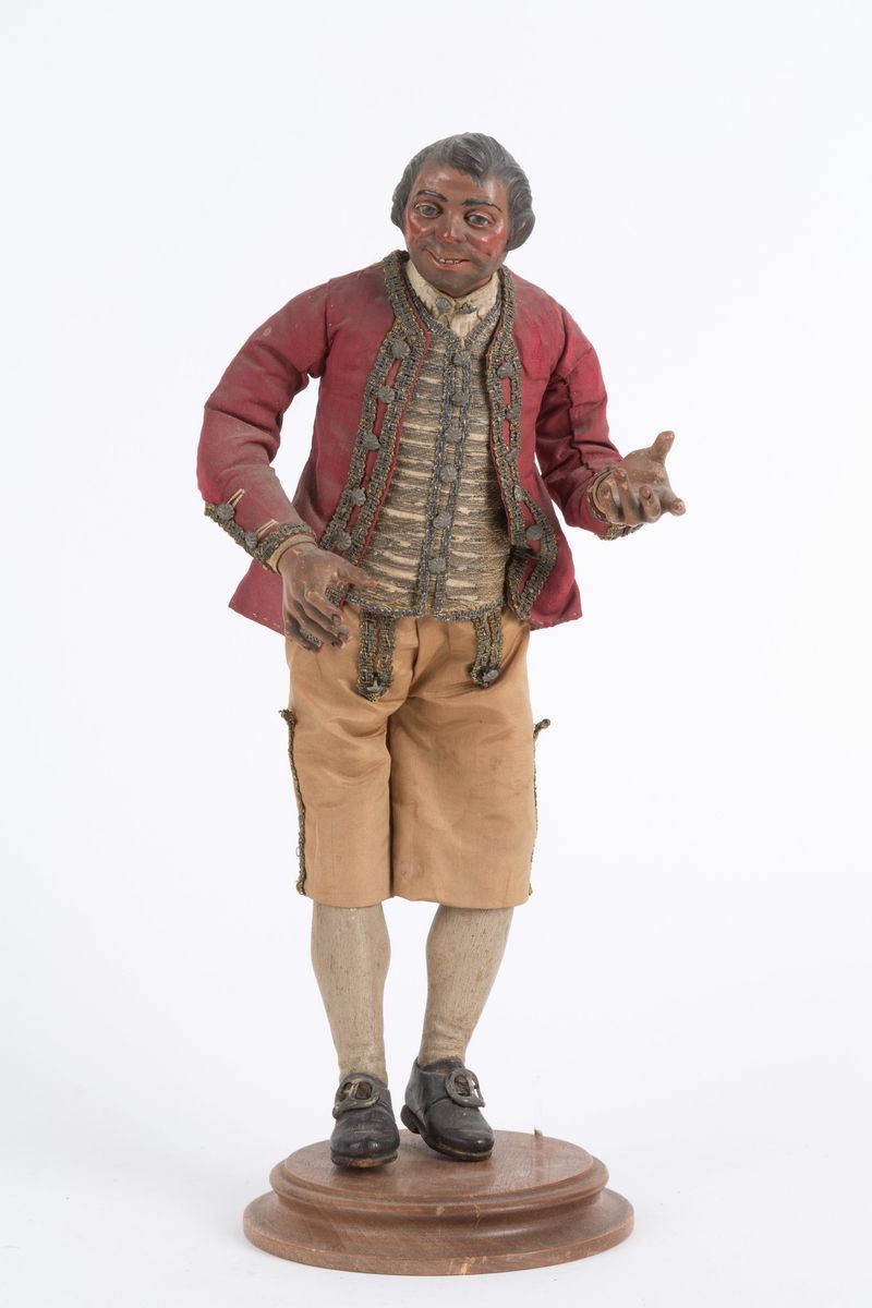 Lorenzo Mosca (napoli, ? - 1789). Maggiordomo in Terracotta, Legno, Paglia