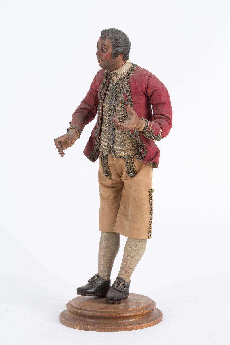 Lorenzo Mosca (napoli, ? - 1789). Maggiordomo in Terracotta, Legno, Paglia