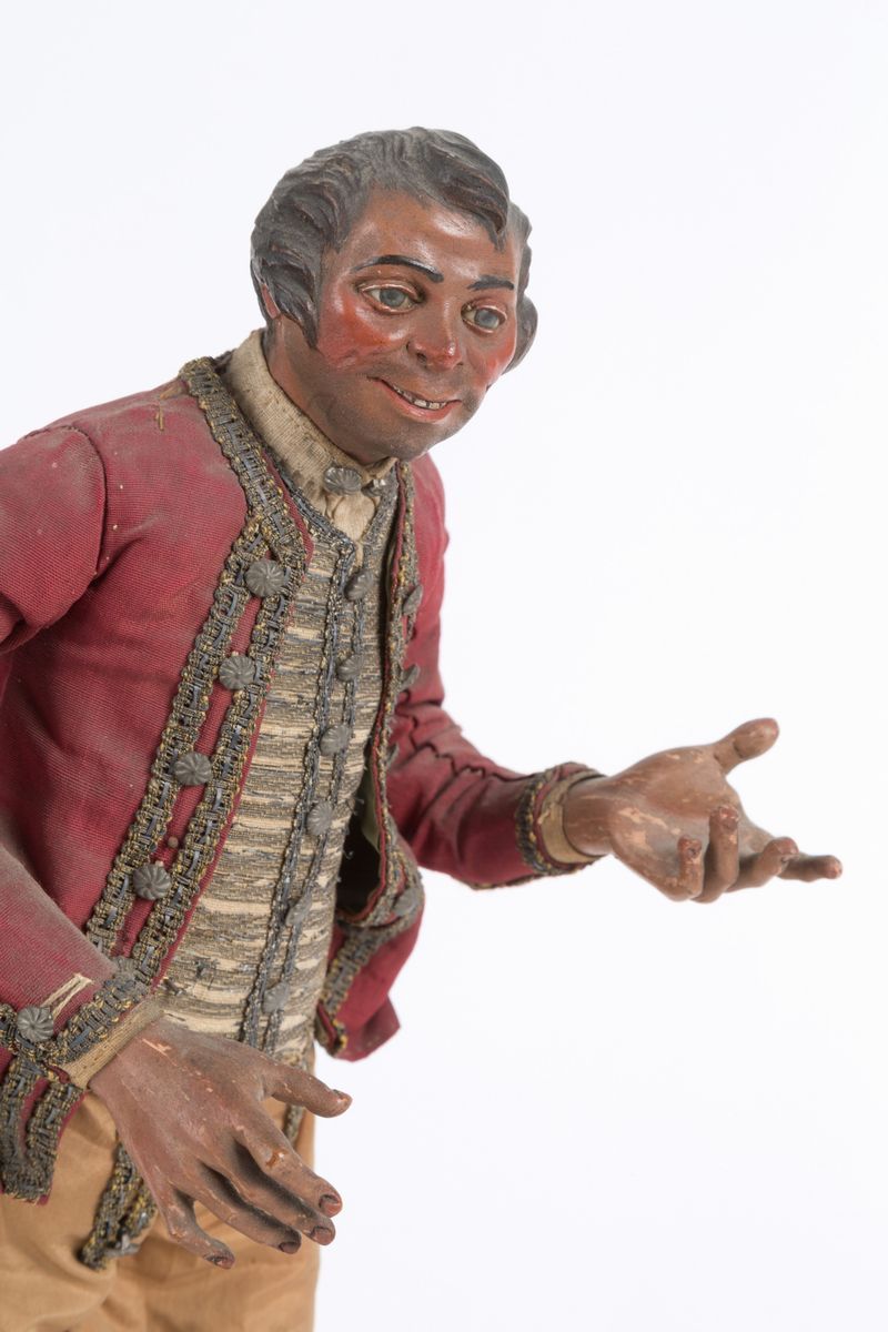 Lorenzo Mosca (napoli, ? - 1789). Maggiordomo in Terracotta, Legno, Paglia