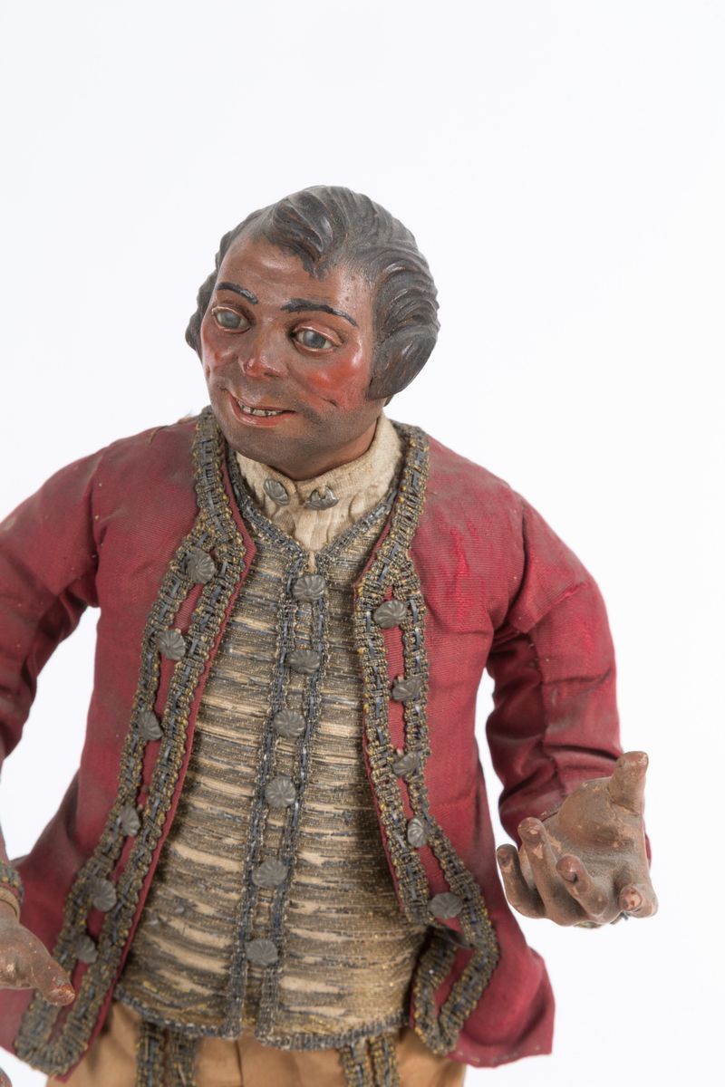 Lorenzo Mosca (napoli, ? - 1789). Maggiordomo in Terracotta, Legno, Paglia
