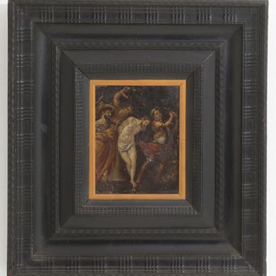 Dipinto Olio su Rame Raff. ''la Flagellazione di Cristo''. XVII Secolo. in Corn...