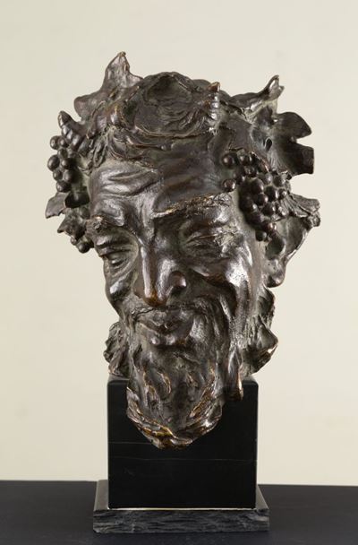 Vincenzo Gemito (napoli, 1852-1929). Scultura in Bronzo Patinato Raff. ''testa di Bacco''