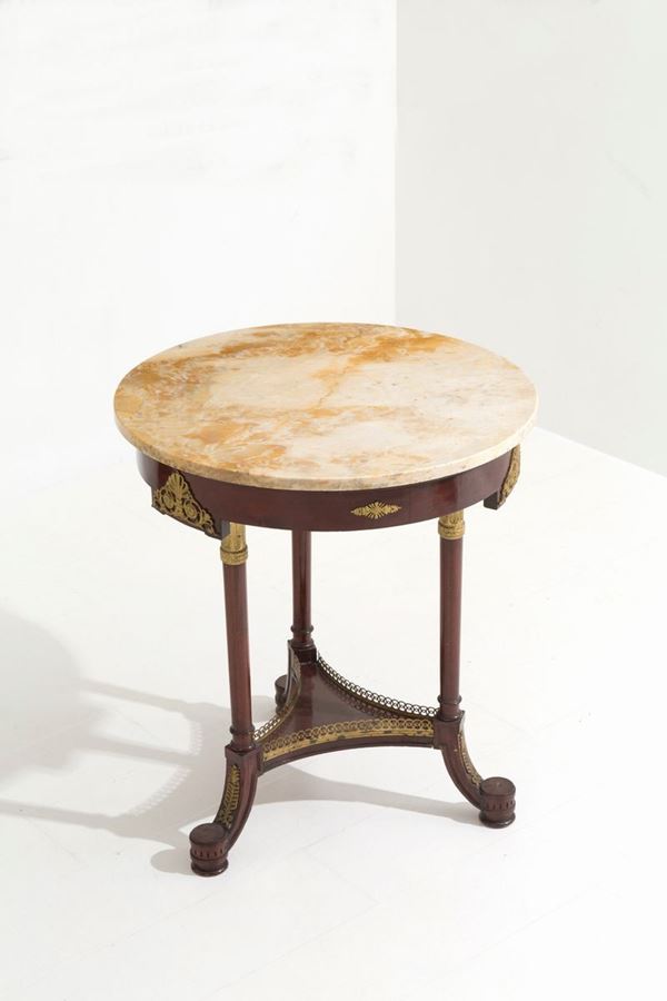 Round wooden coffee table