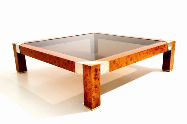 Walnut briar coffee table. TURRI production