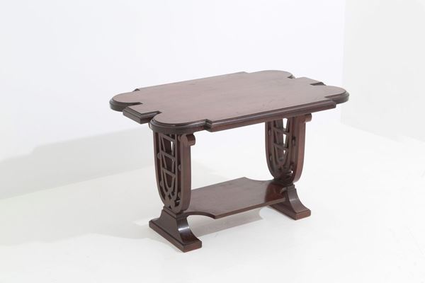 MICHELE MARELLI - Tavolino in legno con bordo polilobato