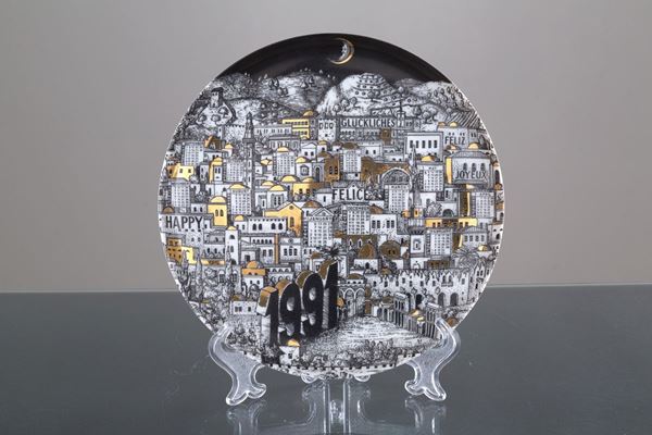 Porcelain plate FORNASETTI production