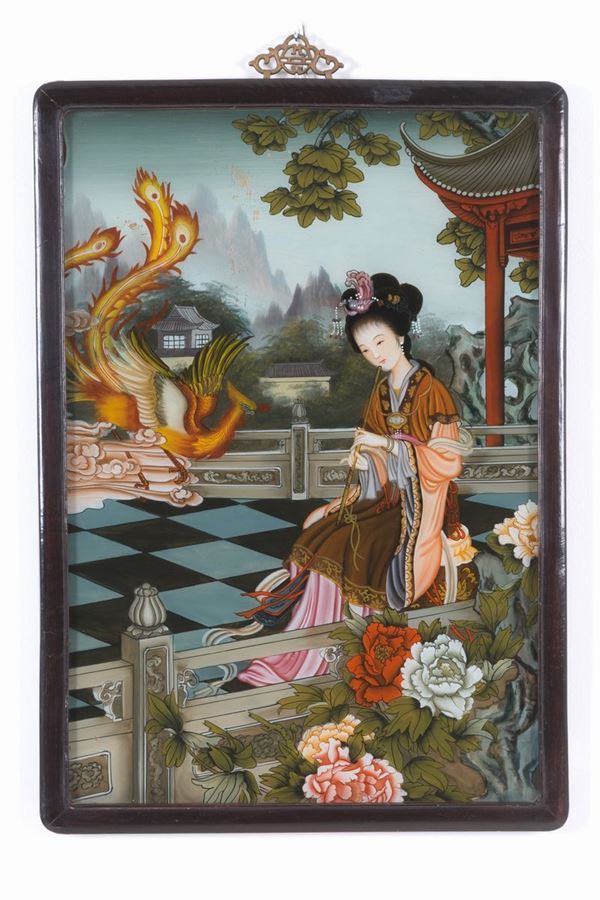 Oil painting under glass