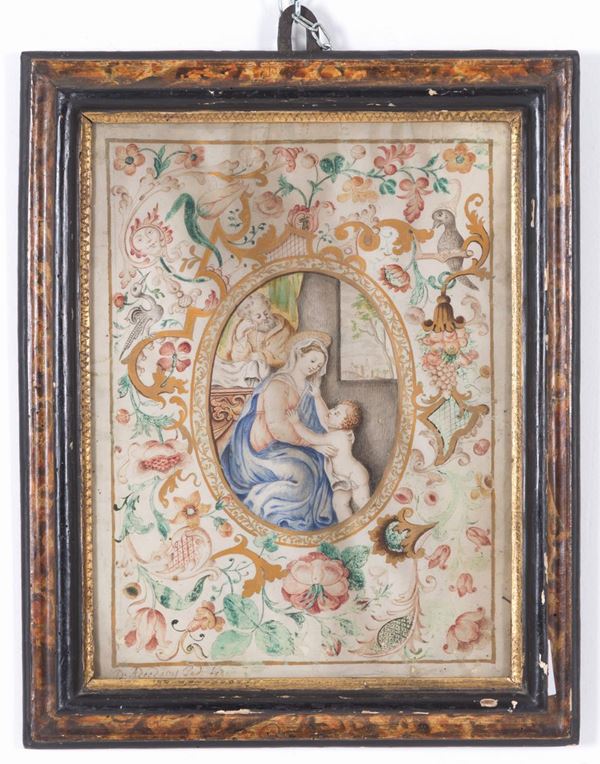 Oil painting on parchment
