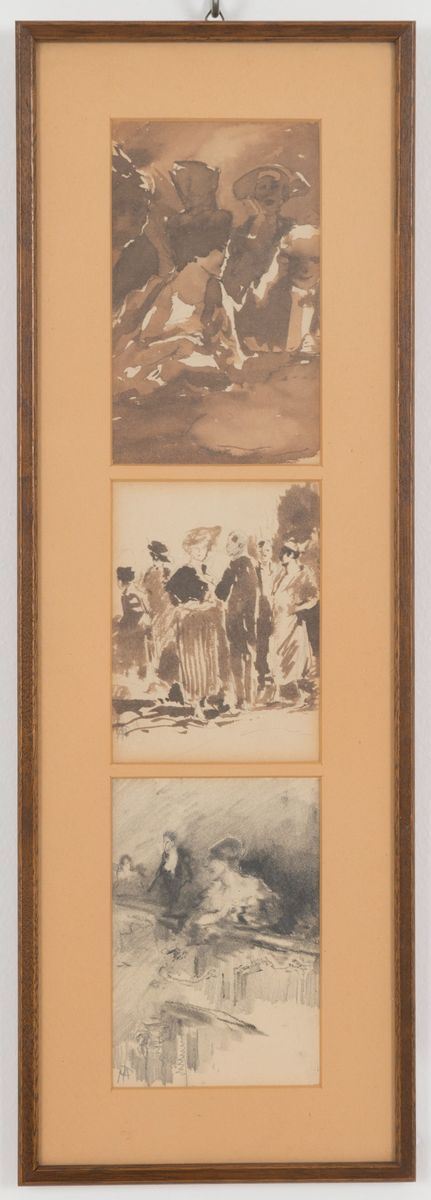 POMPEO MARIANI - Due acquarelli e un disegno