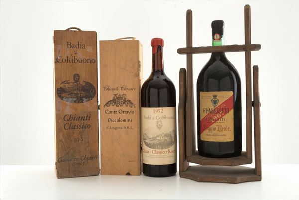 Selezione Chianti (4 bt).
- Chianti Classico Riserva Badia a Coltibuono 1972 (...