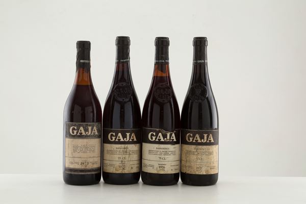 Barbaresco Gaja (4 bt rispettivamente del 1973, 1975, 1976 e 1977)....  - Auction MILANO DECOR - Antiques, Wine and Spirits Auction - Viscontea Casa d'Aste