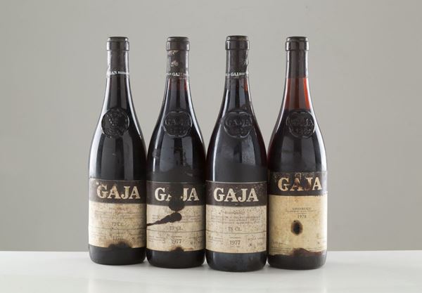 Barbaresco Gaja (4 bt di cui 1 del 1975, 2 del 1977 e 1 del 1978). ...