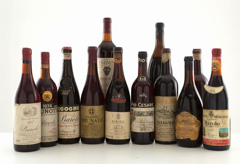 Selezione Barolo e Barbaresco (12 bt). - Barolo Gattera dell'Annunziata 1977 (...
