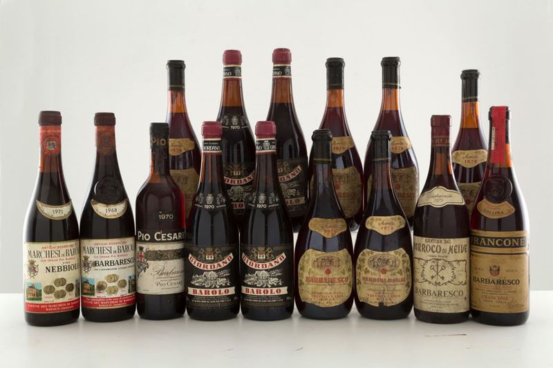 Selezione Piemonte (15 bt). - Nebbiolo Marchesi di Barolo 1971 (1 bt) - Barba...