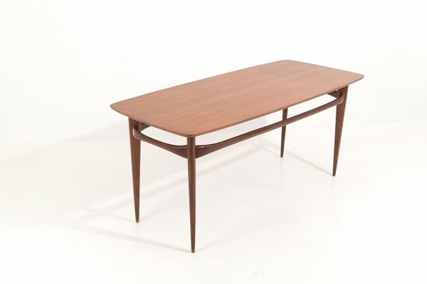 SILVIO CAVATORTA. - Walnut table with veneered top