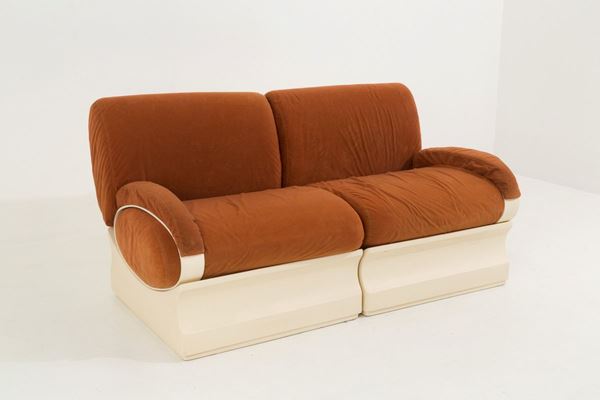 Two-piece sofa in synthetic alcantara