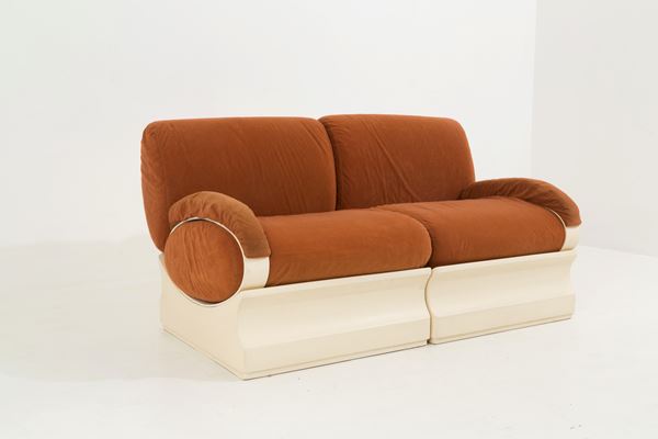 Two-piece sofa in synthetic alcantara