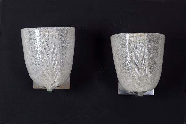 SEGUSO - Coppia di applique in vetro di Murano. Produzione SEGUSO
