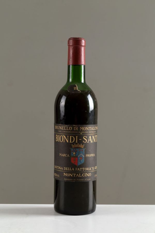 Brunello di Montalcino Biondi-Santi tenuta Il Greppo (1 bt). Con frammento di e...