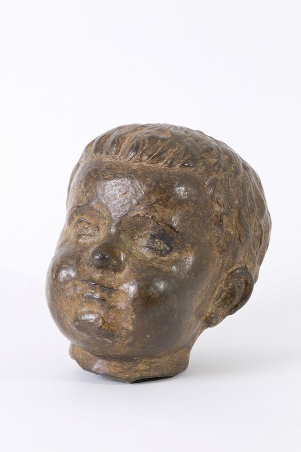 Bronze sculpture "CHILD'S HEAD''