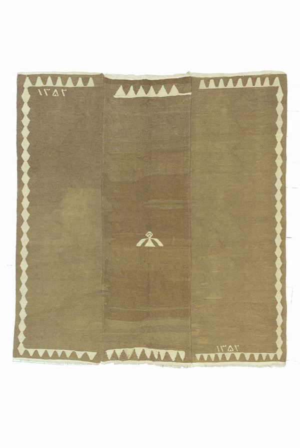 Kilim Bidjar in lana di cammello a tre pannelli
