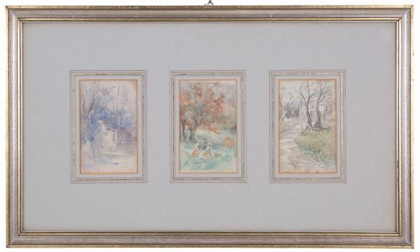 POMPEO MARIANI - Three pastels on paper