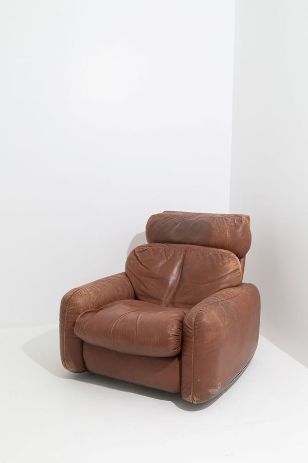 LUIGI ARRIGONI - Leather armchair for BUSNELLI