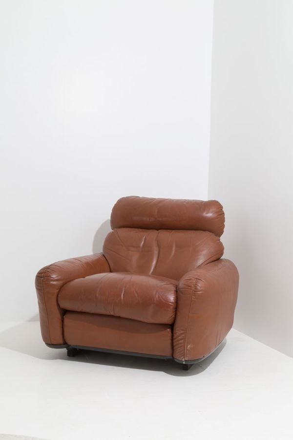 Leather armchair for BUSNELLI