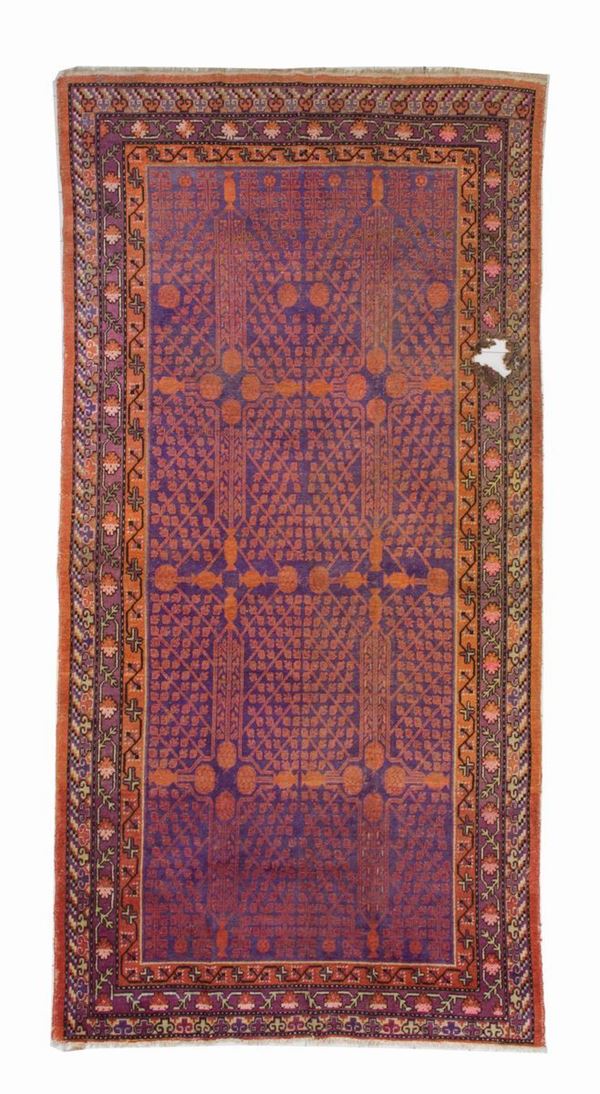 Tappeto Khotan a melograni in lana