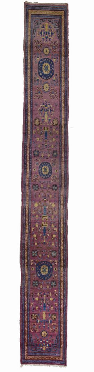 Tappeto Khotan a melograni in lana