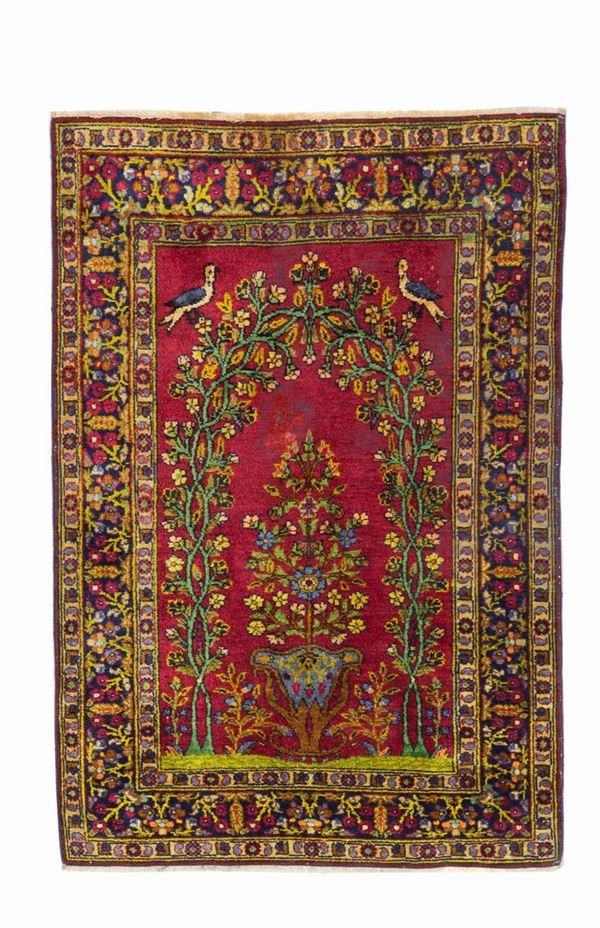 Tappeto Kashan in seta raff.''ALBERO DELLA VITA''