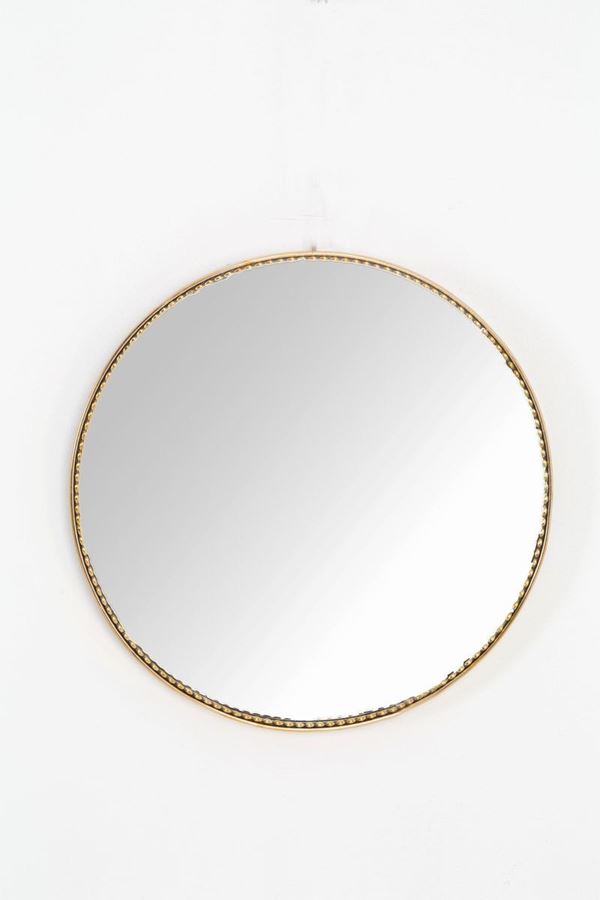 Specchiera rotonda in ottone