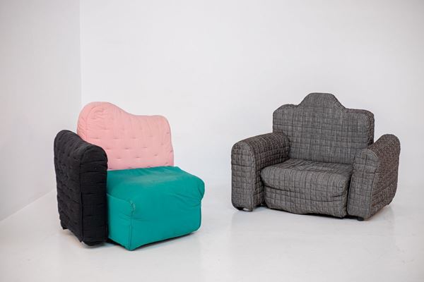 GAETANO PESCE - Pair of Cannaregio armchairs for CASSINA