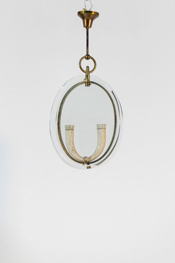 GIO PONTI - Elegant brass chandelier