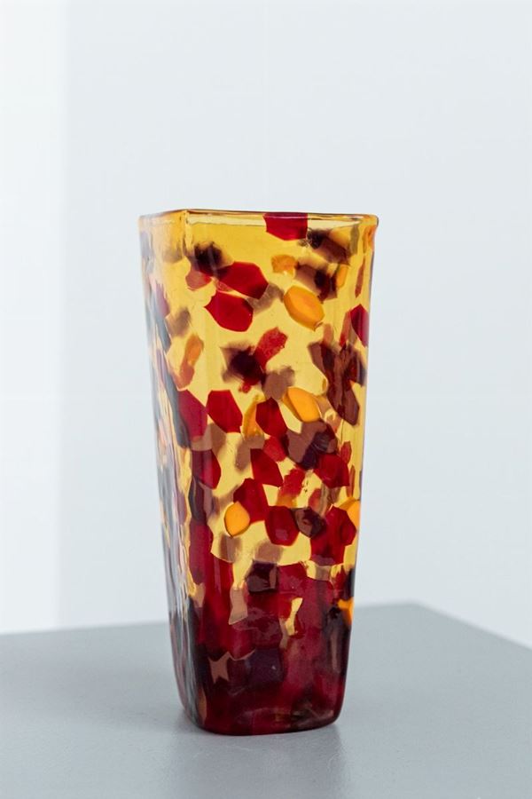 Rare Murano glass vase VERSACE for VENINI