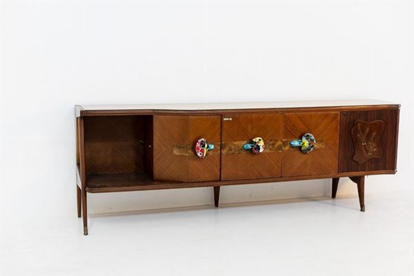 LUIGI SCREMIN - Rare and particular wooden cupboard