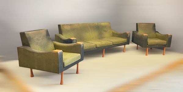 ANGELO MANGIAROTTI - Sofa and two armchairs