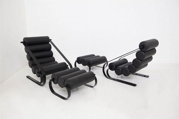 MARZIO CECCHI - Due poltrone Balestra con pouf per STUDIO MOST