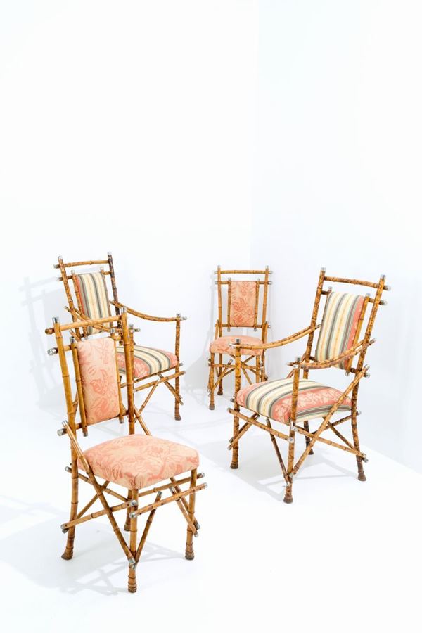 Pair of armchairs and two chairs