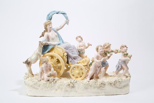 Gruppo in ceramica policroma