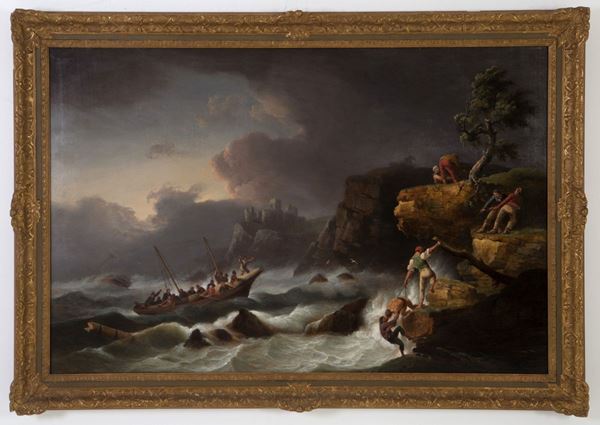 THOMAS LUNY - Oil painting on canvas "SHIPWRECK"