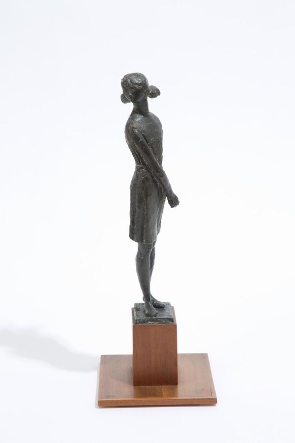 Patinated bronze sculpture