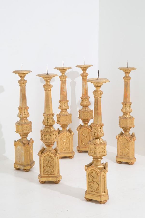Sei candelabri