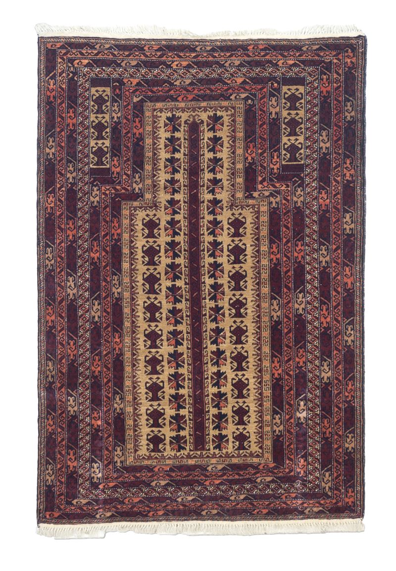Baluch, Tappeto persiano, fine XX secolo, 135x89 cm ca.